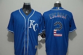 Kansas City Royals #2 Alcides Escobar Blue USA Flag Fashion Stitched MLB Jersey,baseball caps,new era cap wholesale,wholesale hats